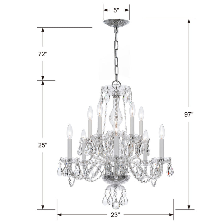 Crystorama Traditional Crystal 10 Light Swarovski Strass Crystal Polished Brass Chandelier