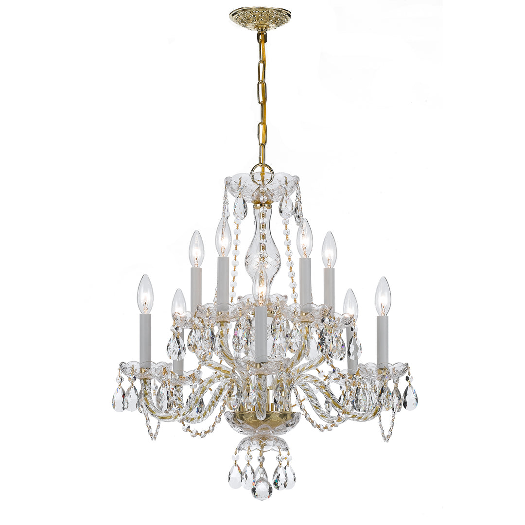 Crystorama Traditional Crystal 10 Light Swarovski Strass Crystal Polished Brass Chandelier