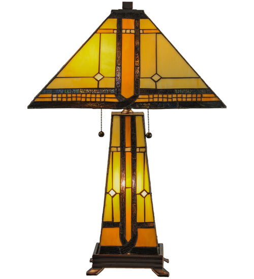 25"H Sierra Prairie Mission Lighted Base Table Lamp