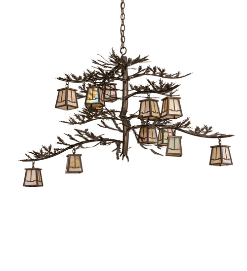 48" Wide Pine Branch Valley View 12 Lt Chandelier