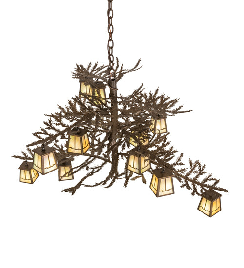 48" Wide Pine Branch Valley View 12 Lt Chandelier