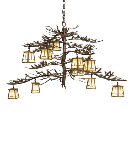 48" Wide Pine Branch Valley View 12 Lt Chandelier