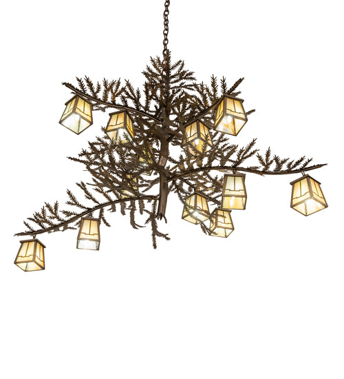 48" Wide Pine Branch Valley View 12 Lt Chandelier