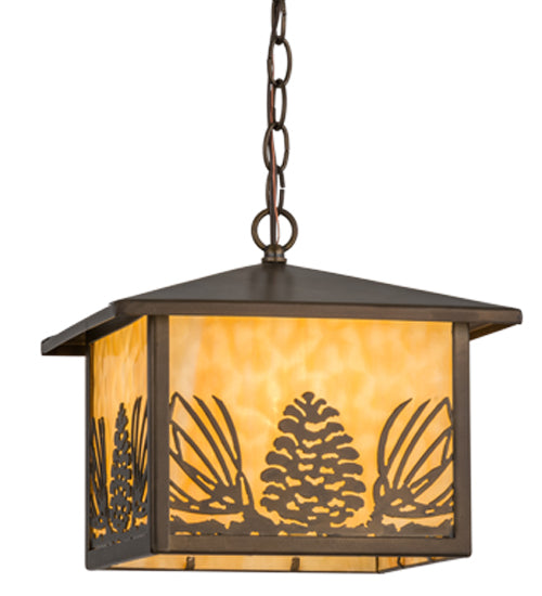 12" Square Mountain Pine Lantern Pendant