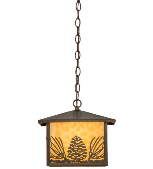 12" Square Mountain Pine Lantern Pendant