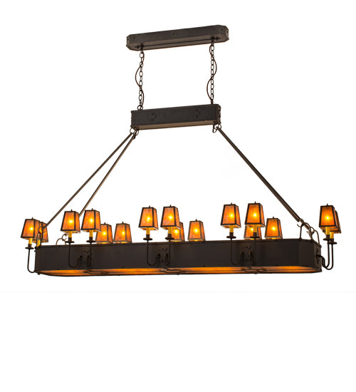 82"L Carpathian 16 Lt Oblong Chandelier