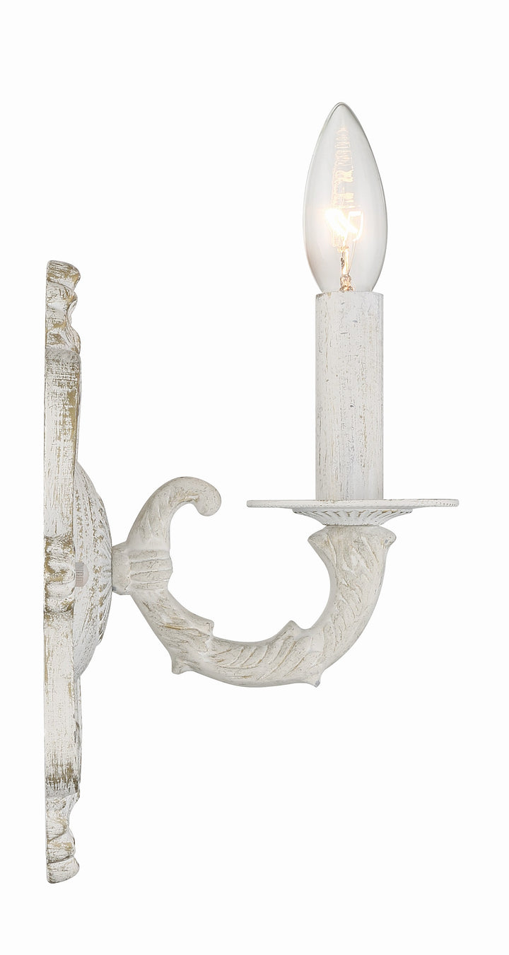 Crystorama Paris Market 1 Light Antique White Sconce