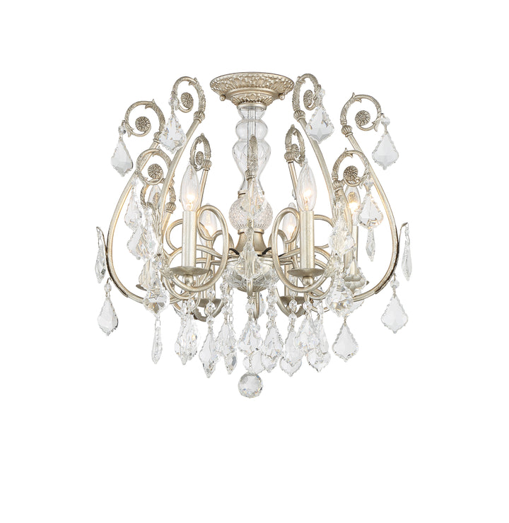 Crystorama Regis 6 Light Swarovski Strass Crystal Olde Silver Chandelier