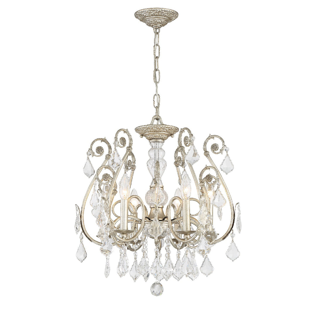 Crystorama Regis 6 Light Swarovski Strass Crystal Olde Silver Chandelier