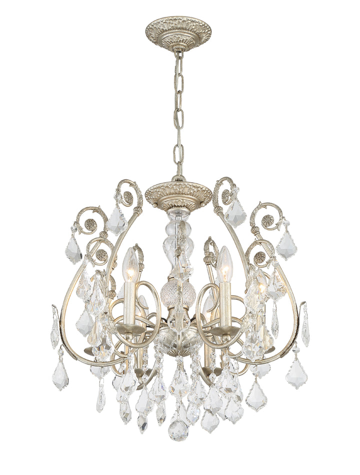 Crystorama Regis 6 Light Swarovski Strass Crystal Olde Silver Chandelier