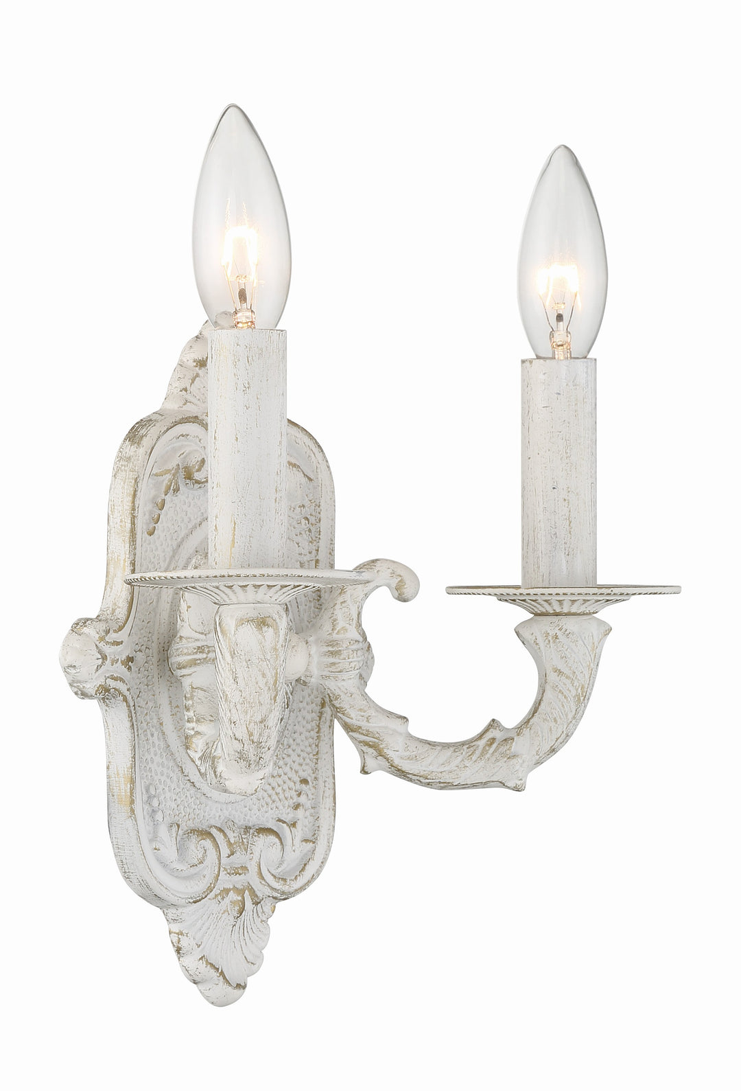 Crystorama Paris Market 2 Light Antique White Sconce