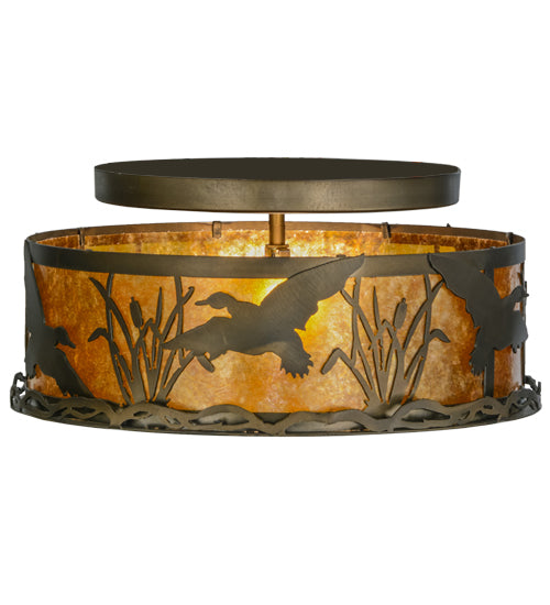 16"W Ducks In Flight Flushmount