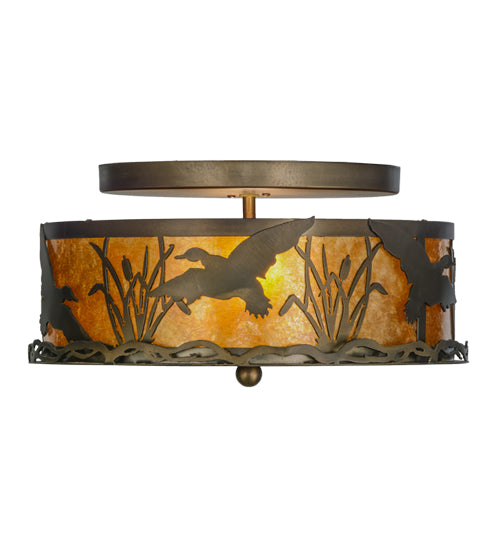 16"W Ducks In Flight Flushmount