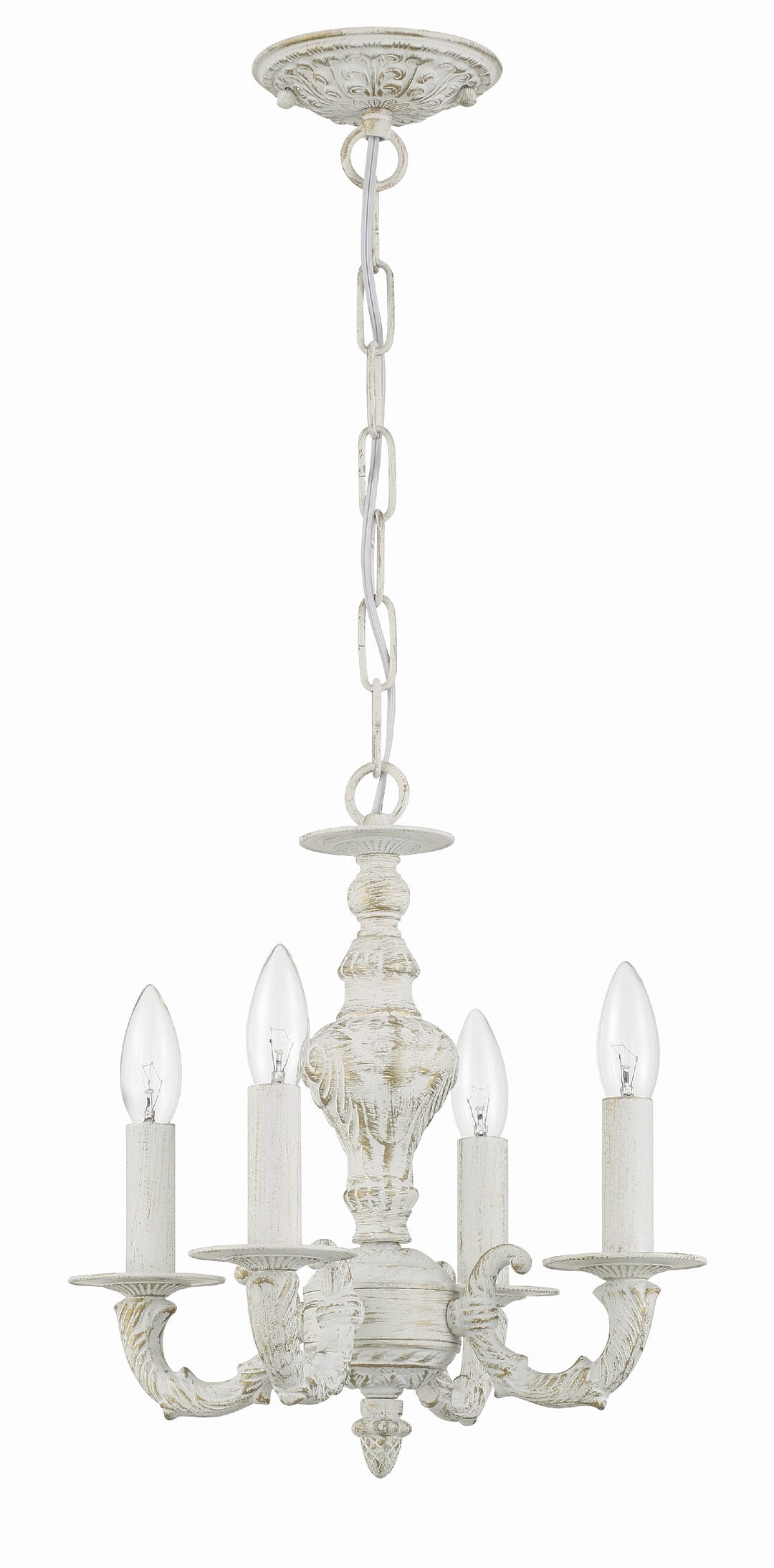 Crystorama Paris Market 4 Light Antique White Mini Chandelier