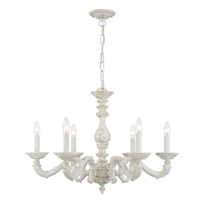 Paris Market 6 Light Antique White Chandelier