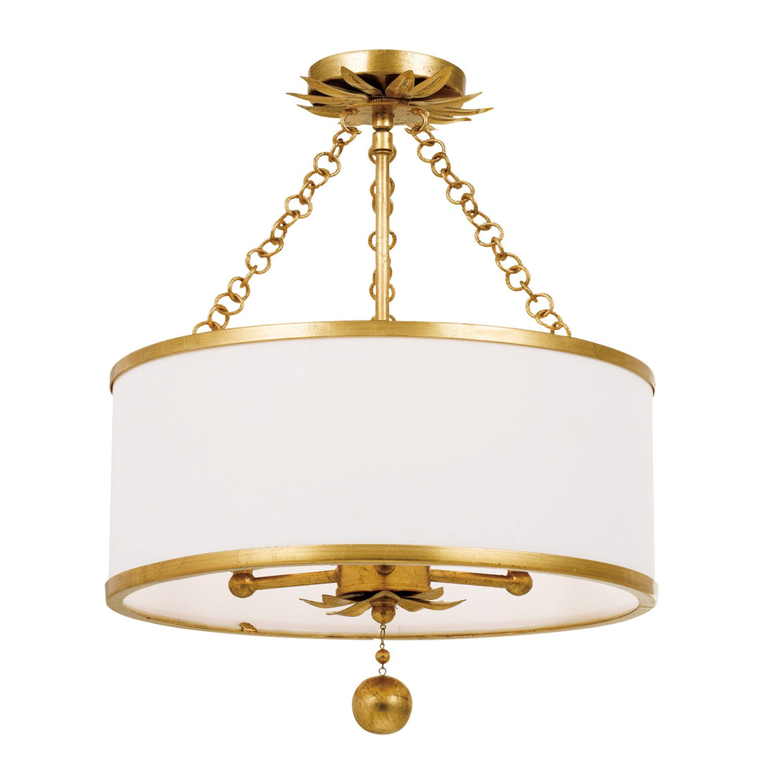 Broche 3 Light Antique Gold Mini Chandelier