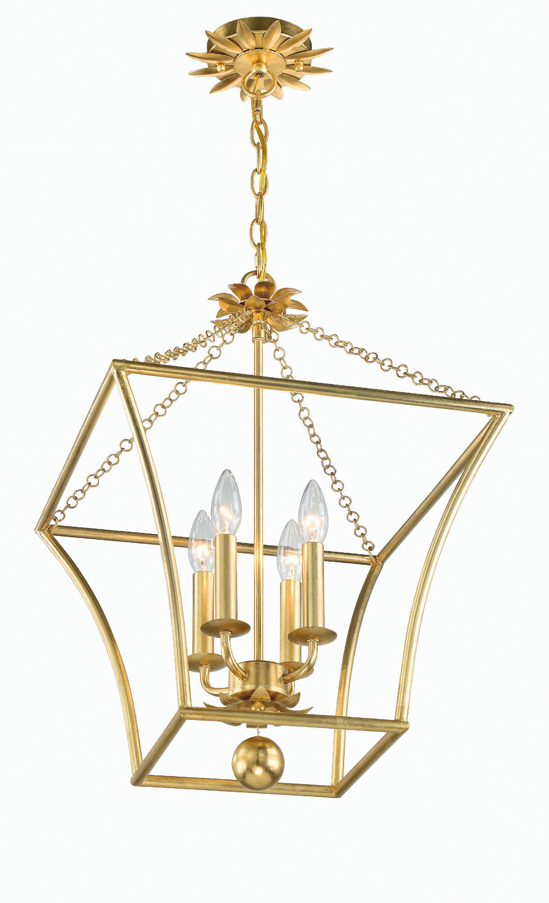 Crystorama Broche 3 Light Antique Gold Mini Chandelier