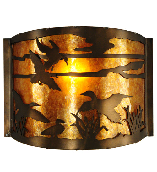 12"W Ducks In Flight Wall Sconce