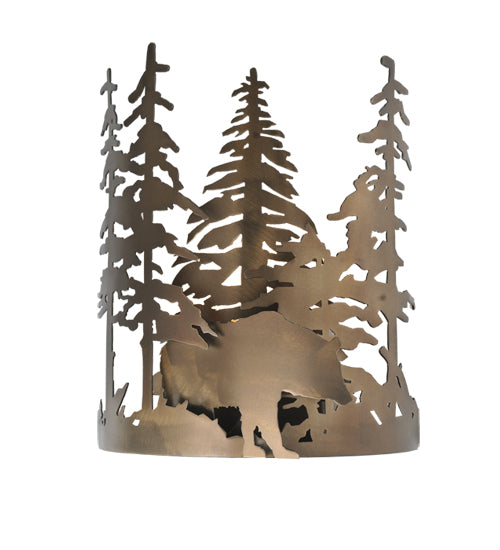 11"W Bear Through The Trees Wall Sconce