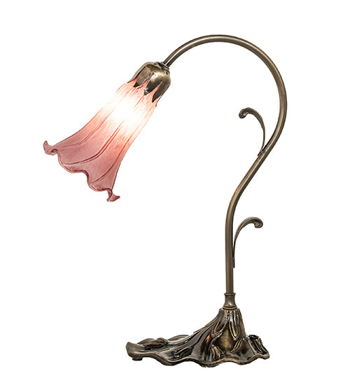 15" High Lavender Tiffany Pond Lily Accent Lamp