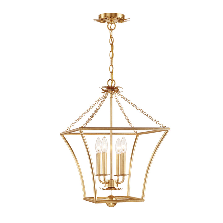 Crystorama Broche 4 Light Antique Gold Mini Chandelier