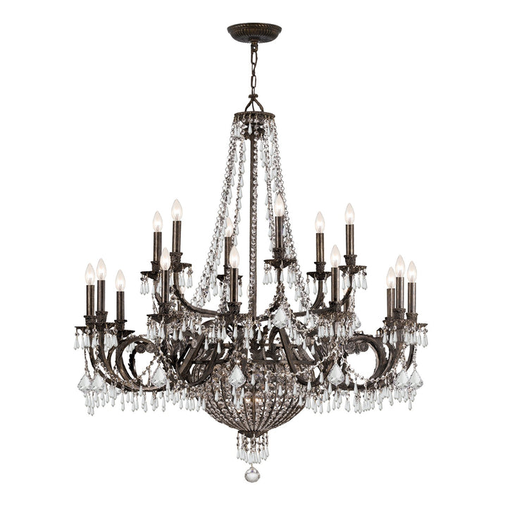 Crystorama Vanderbilt 23 Light Hand Cut Crystal English Bronze Chandelier