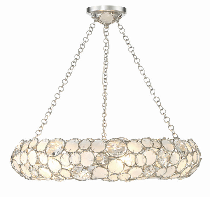 Crystorama Palla 6 Light Antique Silver Chandelier