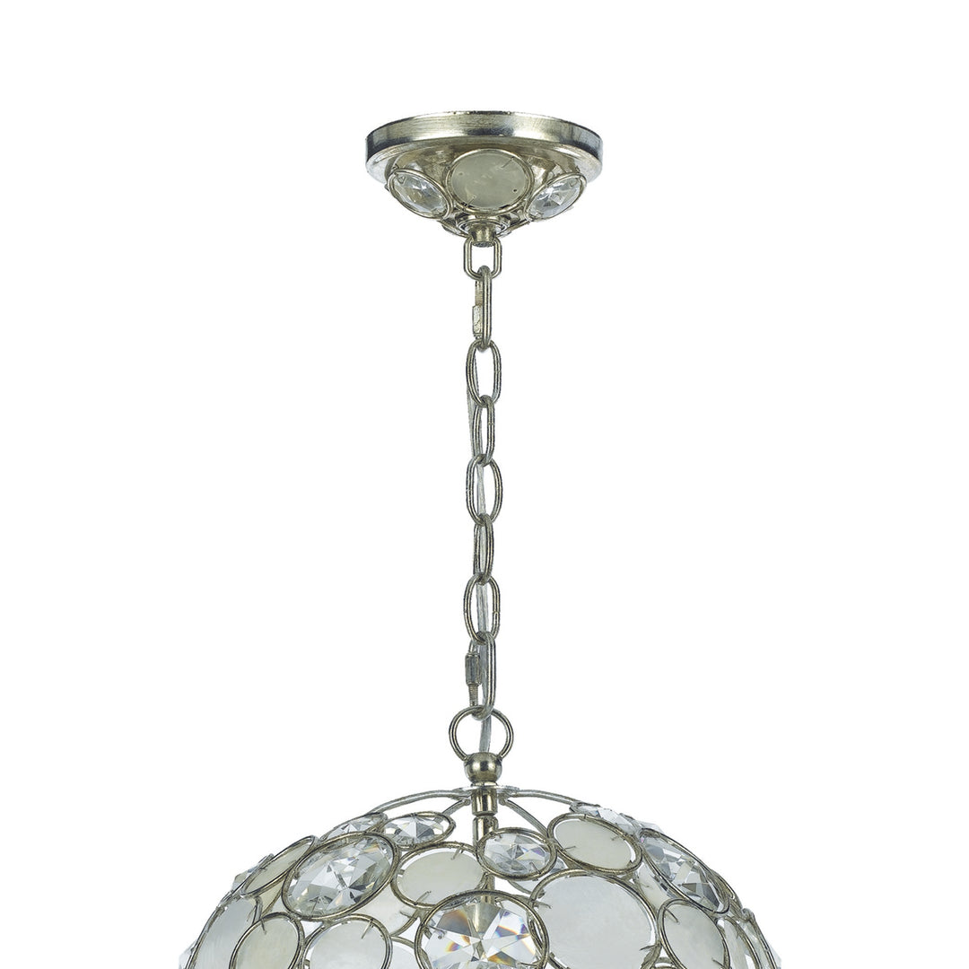 Crystorama Palla 1 Light Antique Silver Sphere Pendant