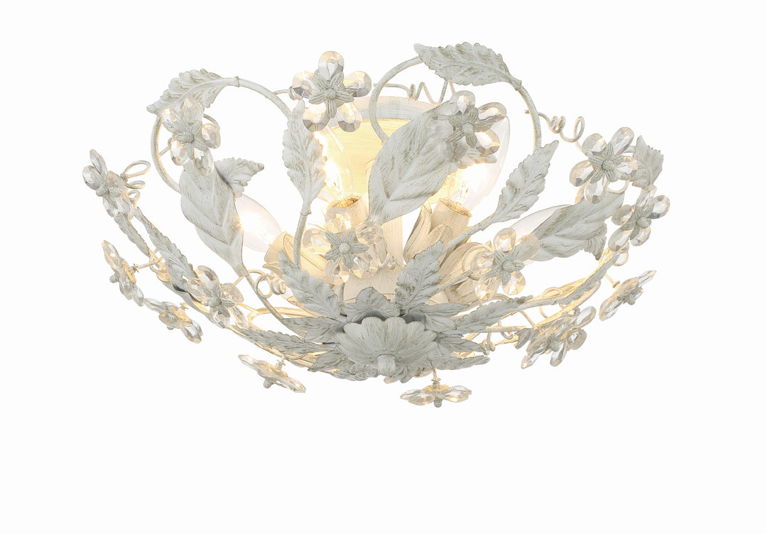 Crystorama Paris Market 6 Light Antique White Semi Flush Mount