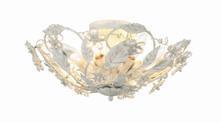 Crystorama Paris Market 6 Light Antique White Semi Flush Mount