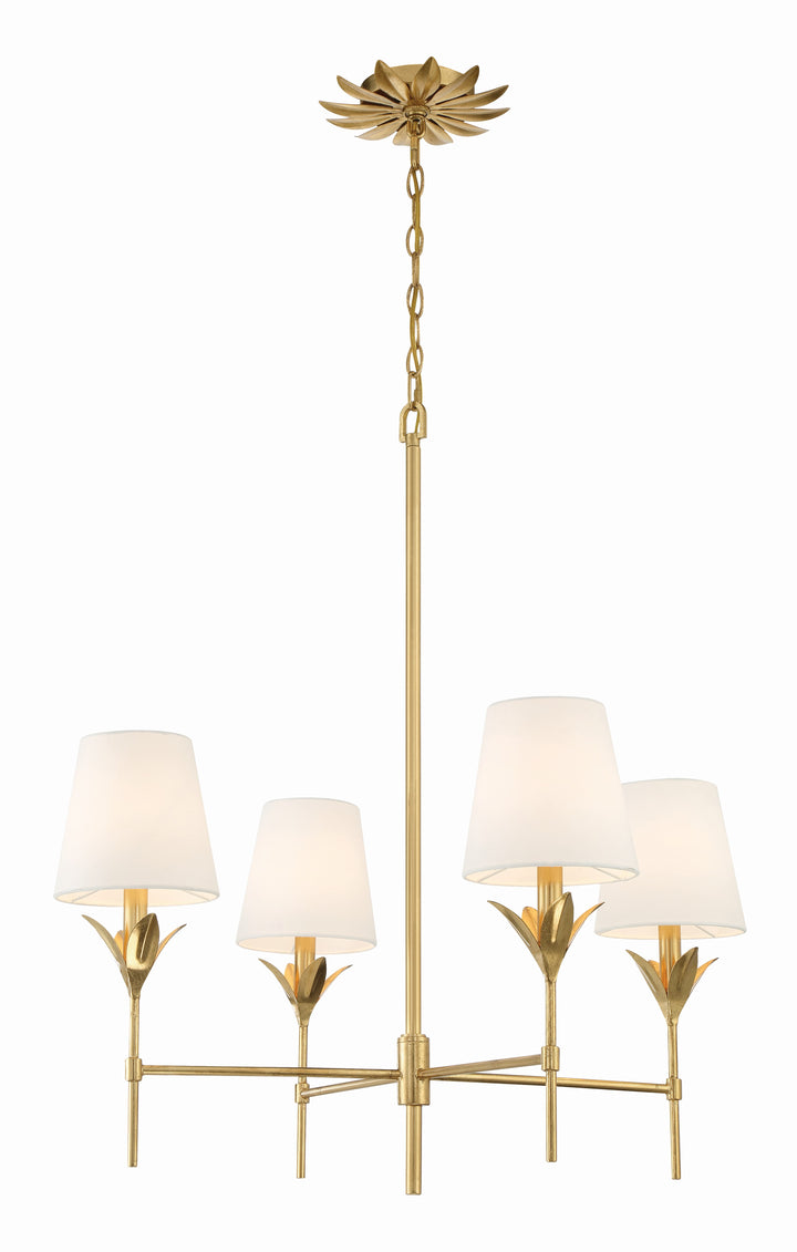 Crystorama Broche 4 Light Antique Gold Chandelier