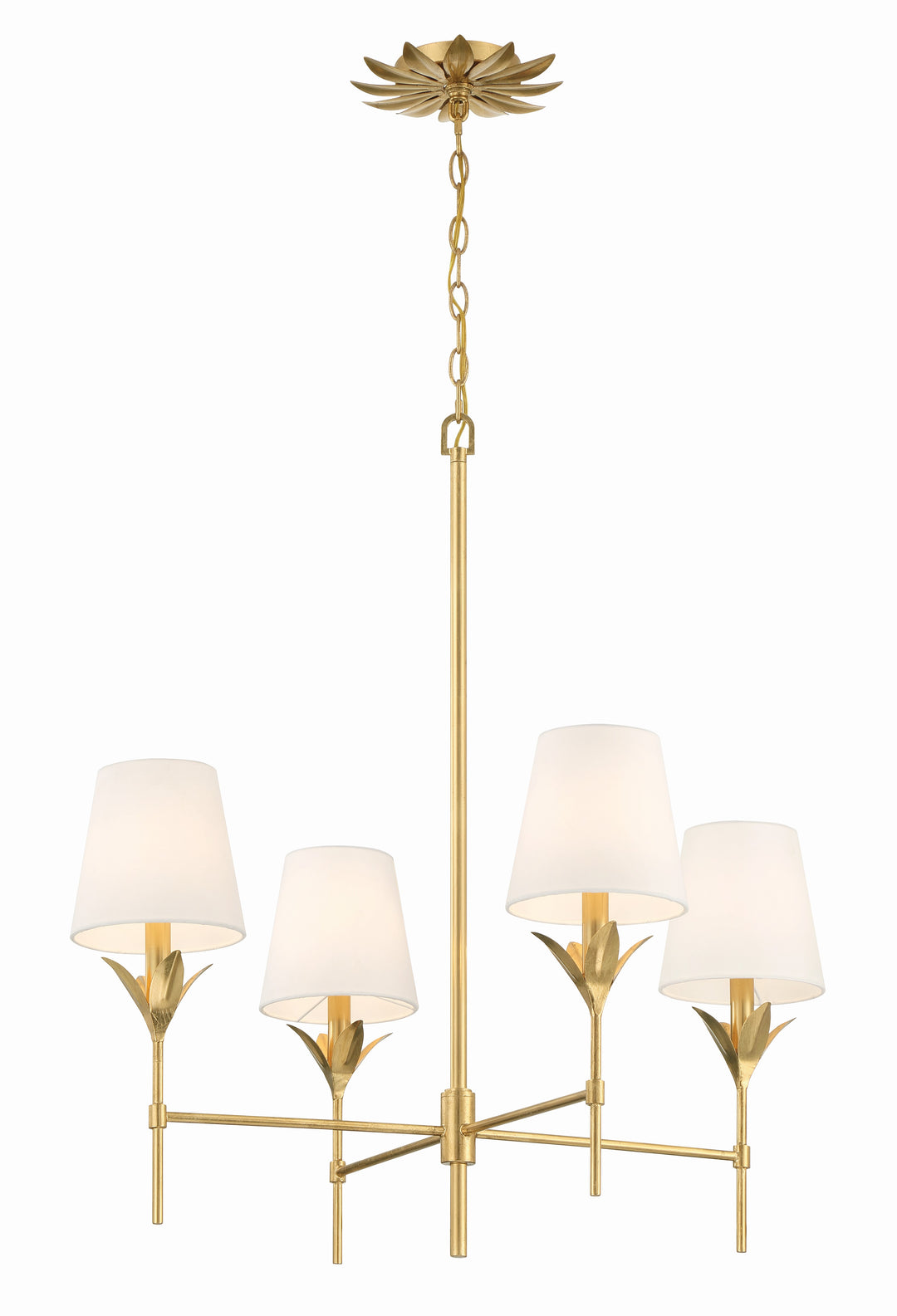 Crystorama Broche 4 Light Antique Gold Chandelier