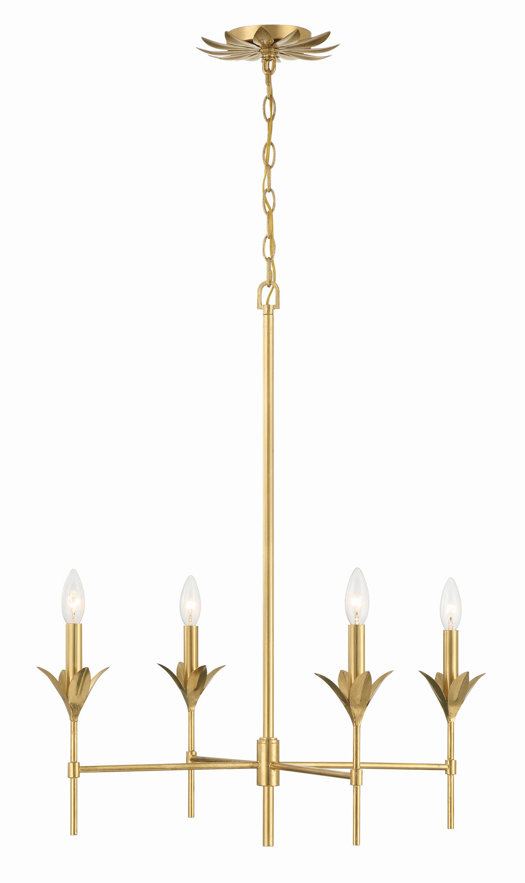 Crystorama Broche 4 Light Antique Gold Chandelier