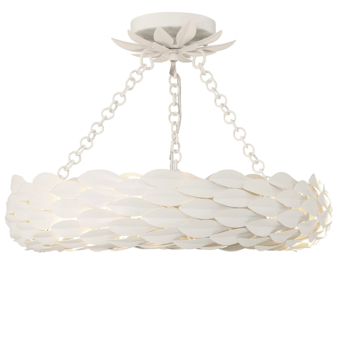 Crystorama Broche 6 Light Antique Gold Semi Flush Mount