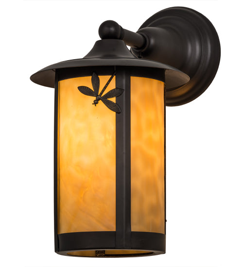 8" Wide Fulton Dragonfly Solid Mount Wall Sconce