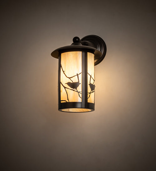 8" Wide Fulton Song Bird Solid Mount Wall Sconce