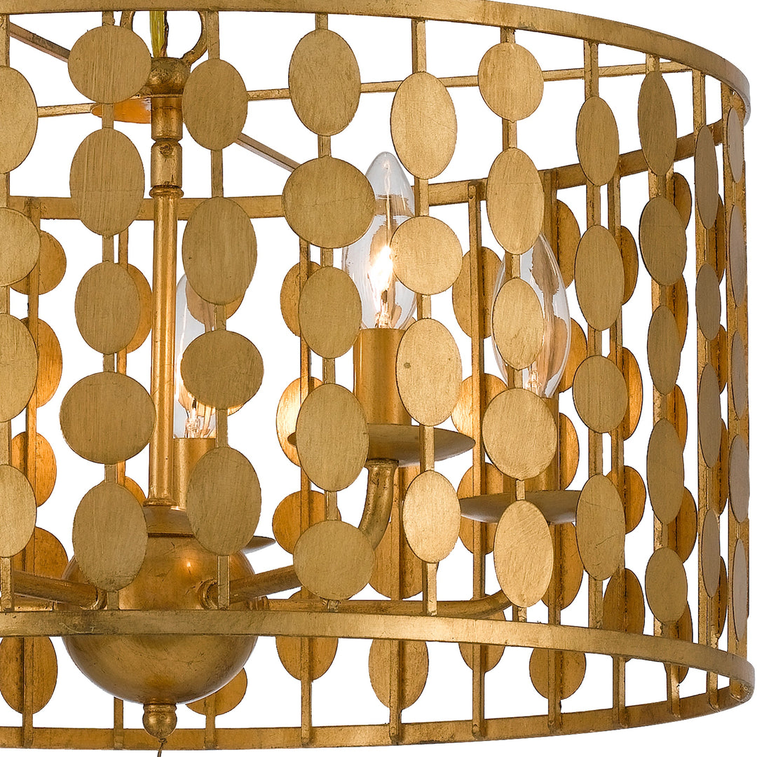 Crystorama Layla 5 Light Antique Gold Chandelier