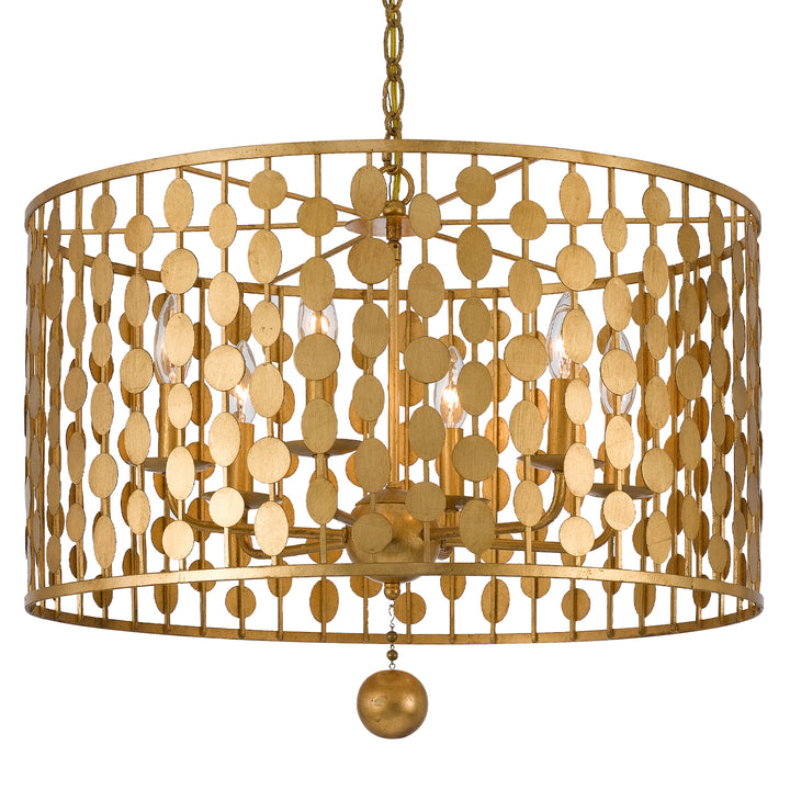 Crystorama Layla 6 Light Antique Gold Chandelier