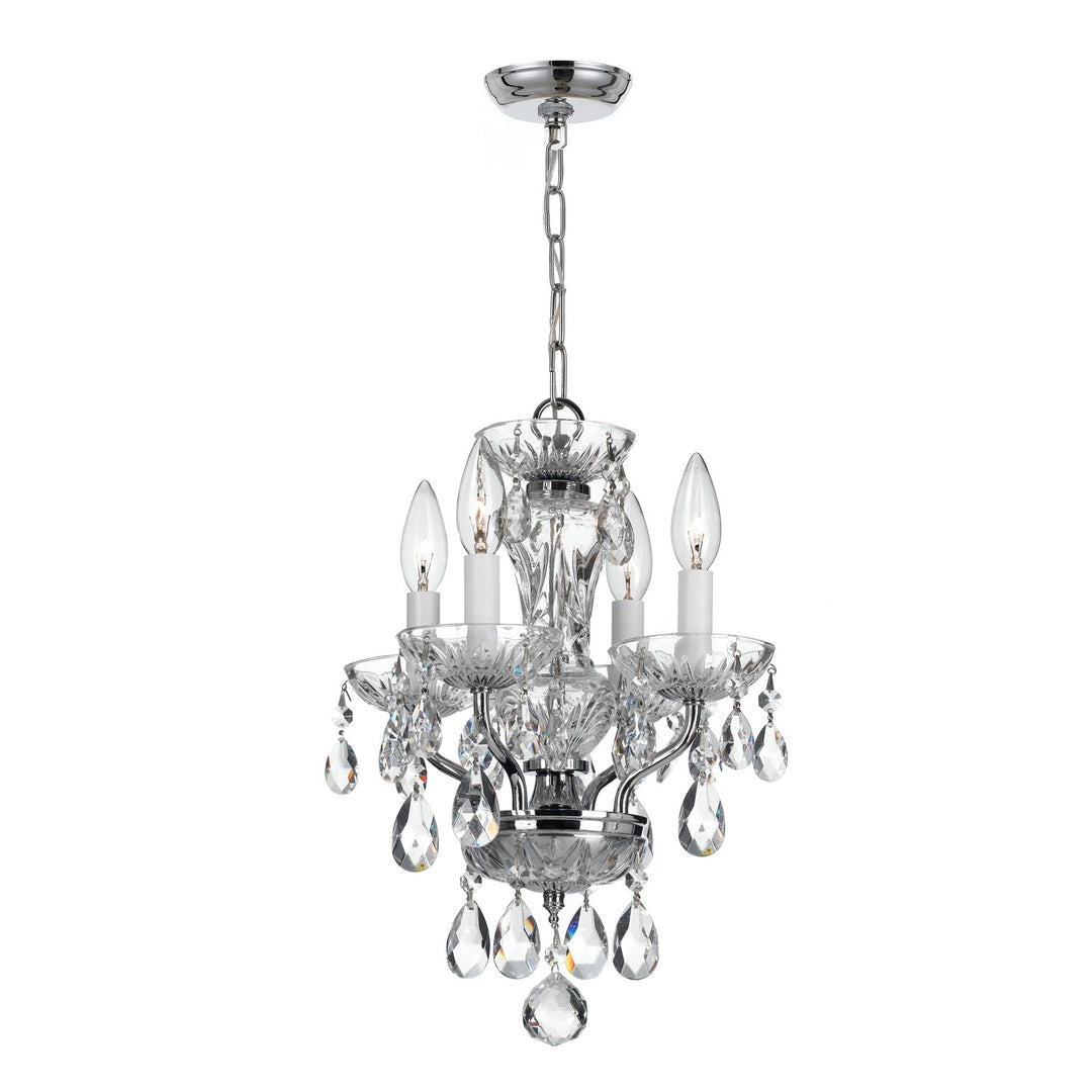 Crystorama Traditional Crystal 4 Light Spectra Crystal Polished English Bronze Mini Chandelier