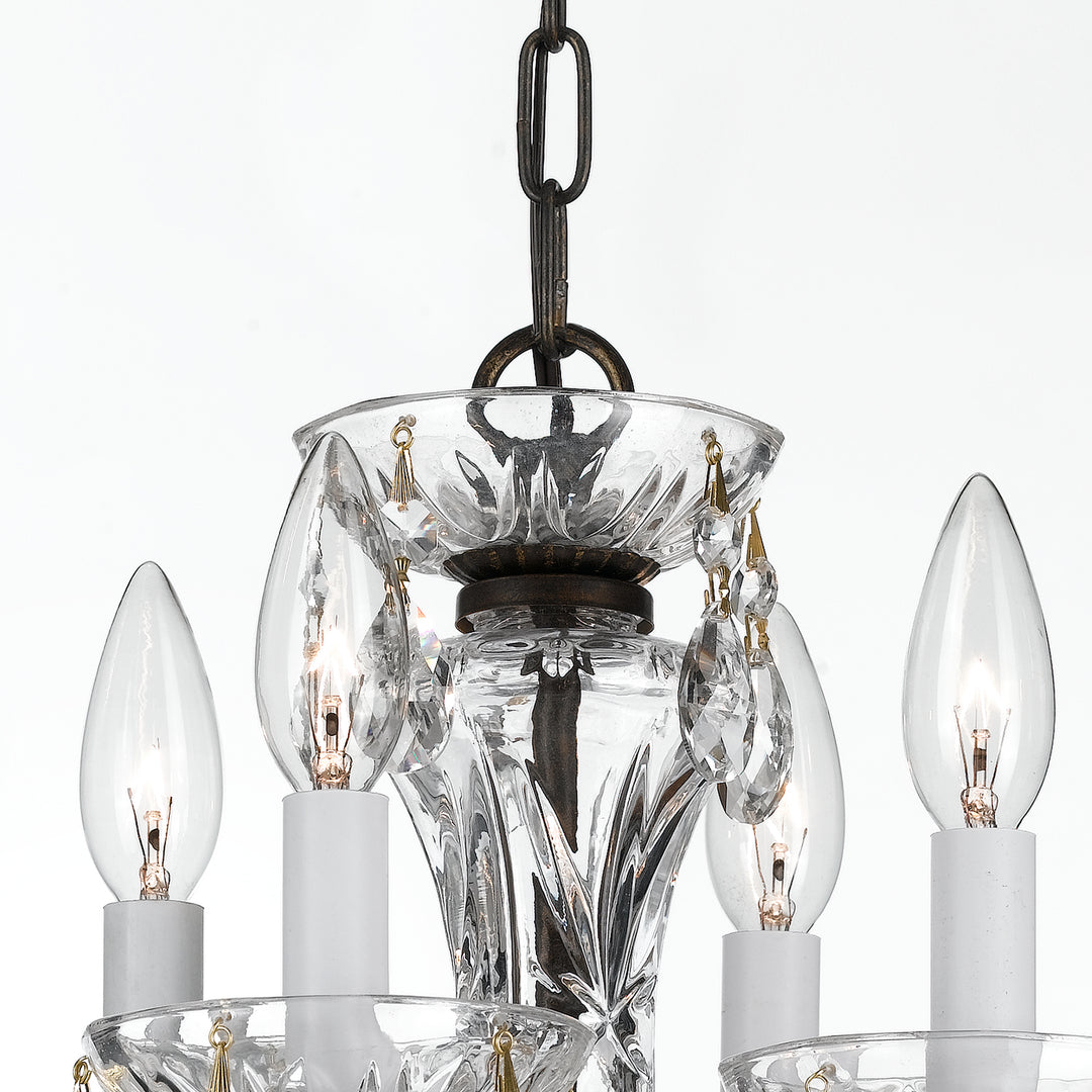 Crystorama Traditional Crystal 4 Light Spectra Crystal Polished English Bronze Mini Chandelier