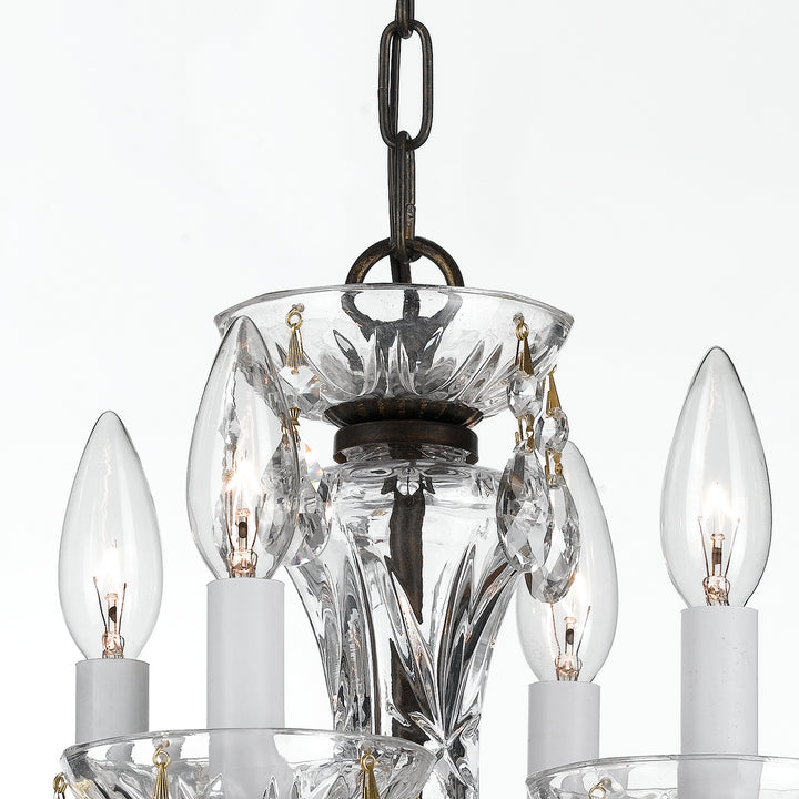 Crystorama Traditional Crystal 4 Light Spectra Crystal Polished English Bronze Mini Chandelier