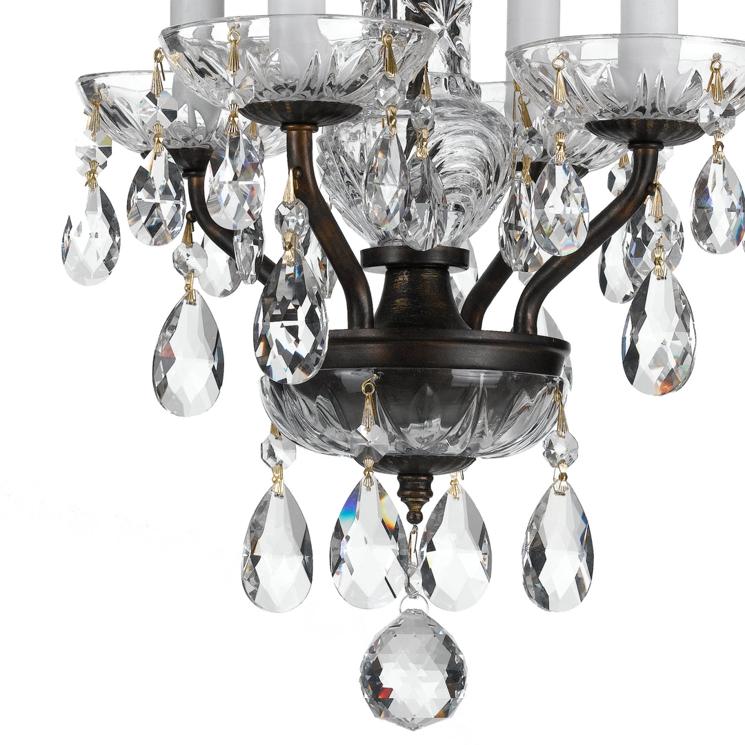 Crystorama Traditional Crystal 4 Light Spectra Crystal Polished English Bronze Mini Chandelier