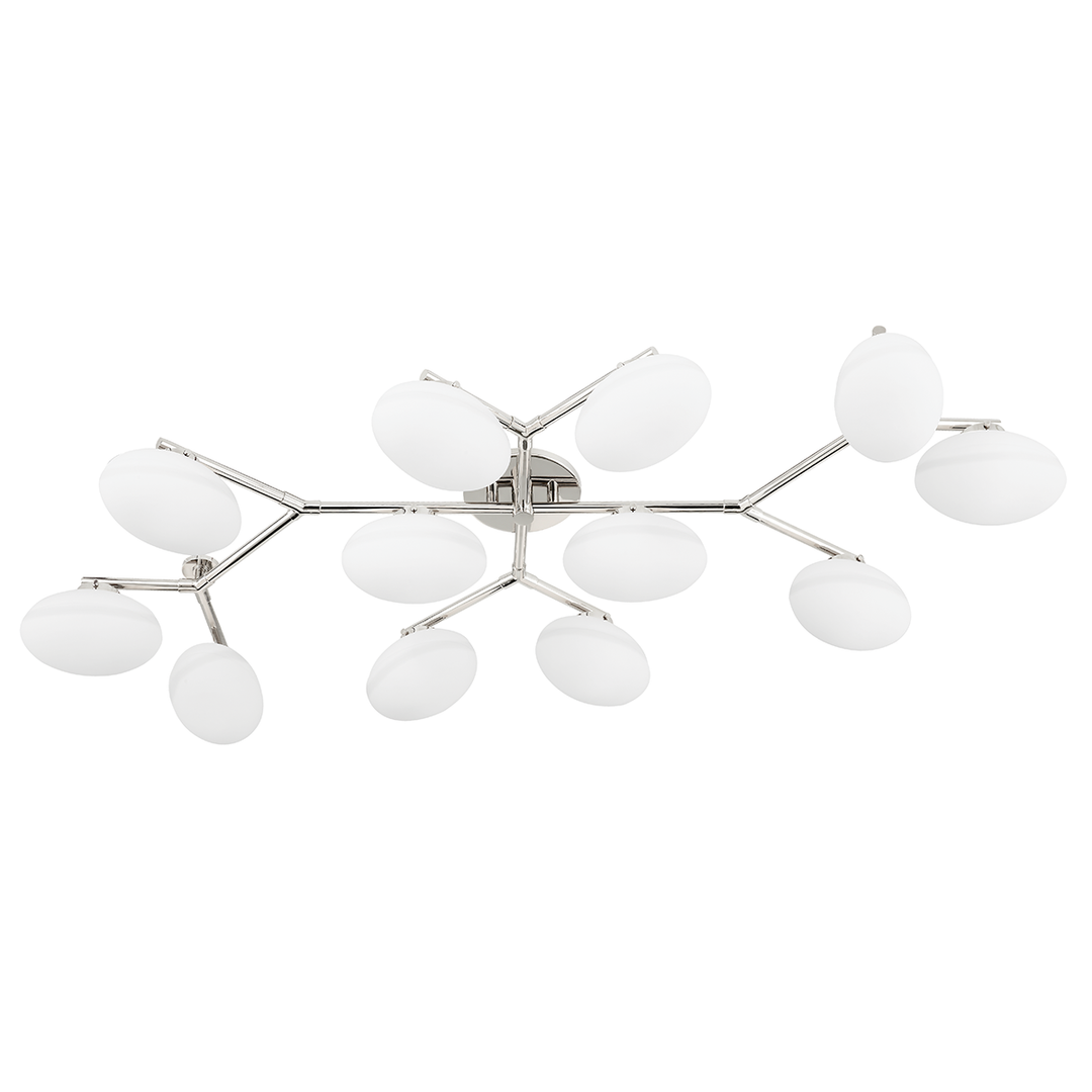 Wagner Semi Flush 12 Bulb - Polished Nickel