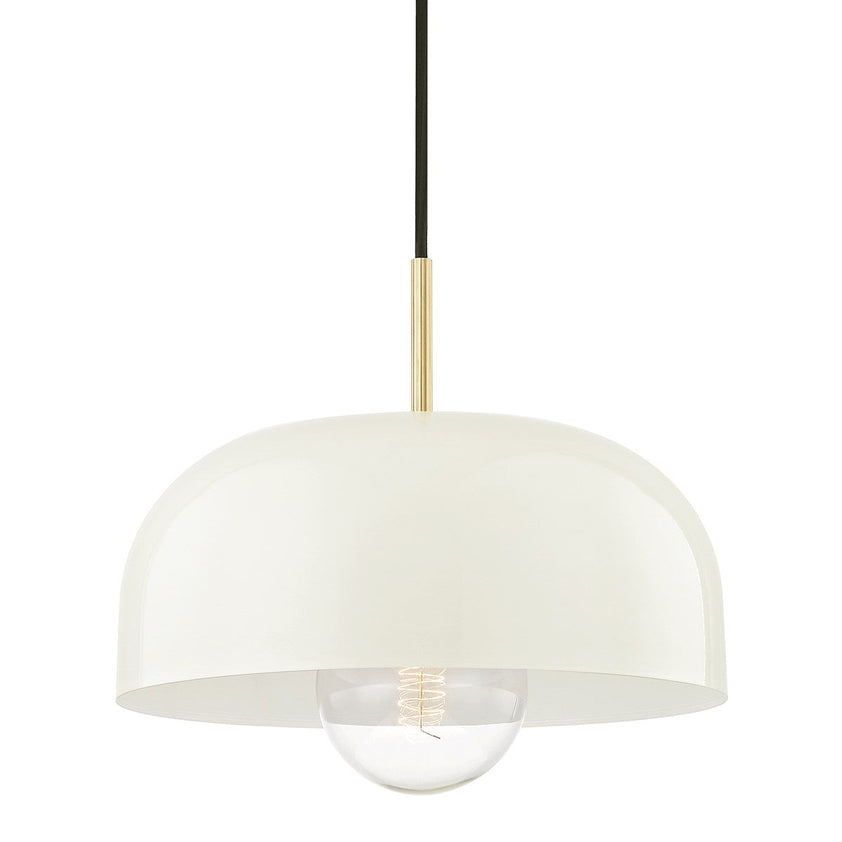 Avery Pendant 13" - Aged Brass/Cream