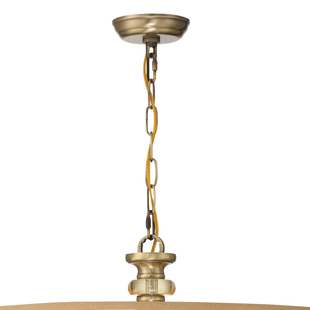 Crystorama Hampton 5 Light Drum Shade Antique Brass Chandelier