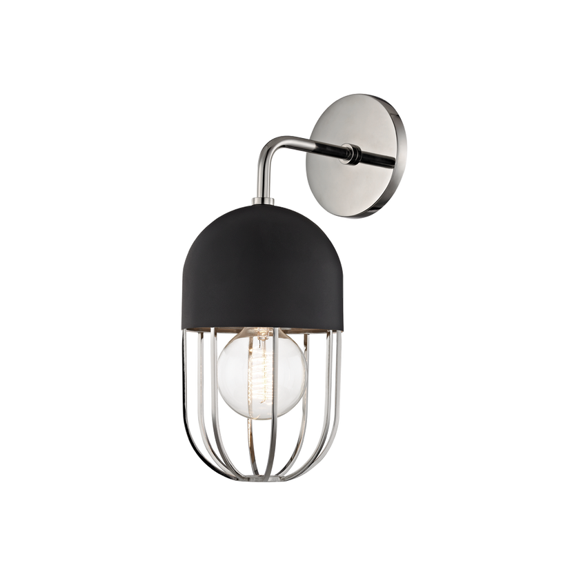 Haley Wall Sconce - Polished Nickel/Dusk Black