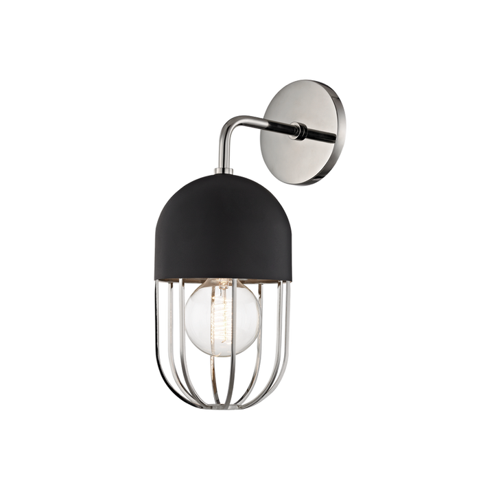 Haley Wall Sconce - Polished Nickel/Dusk Black