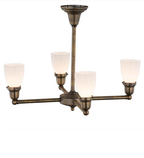 27" Wide Revival Oyster Bay Goblet 4 Lt Chandelier