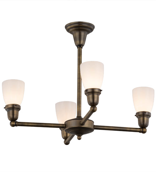 27" Wide Revival Oyster Bay Goblet 4 Lt Chandelier