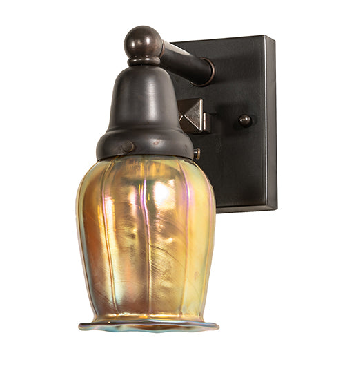 4" Wide Revival Oyster Bay Favrile Wall Sconce